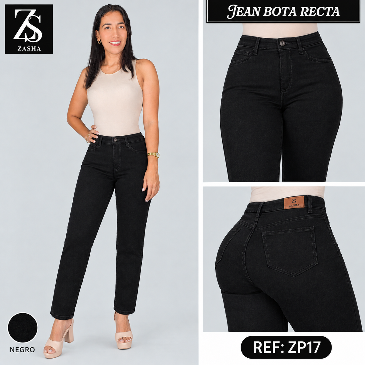 REF ZP17 - JEANS NEGRO BOTA RECTA
