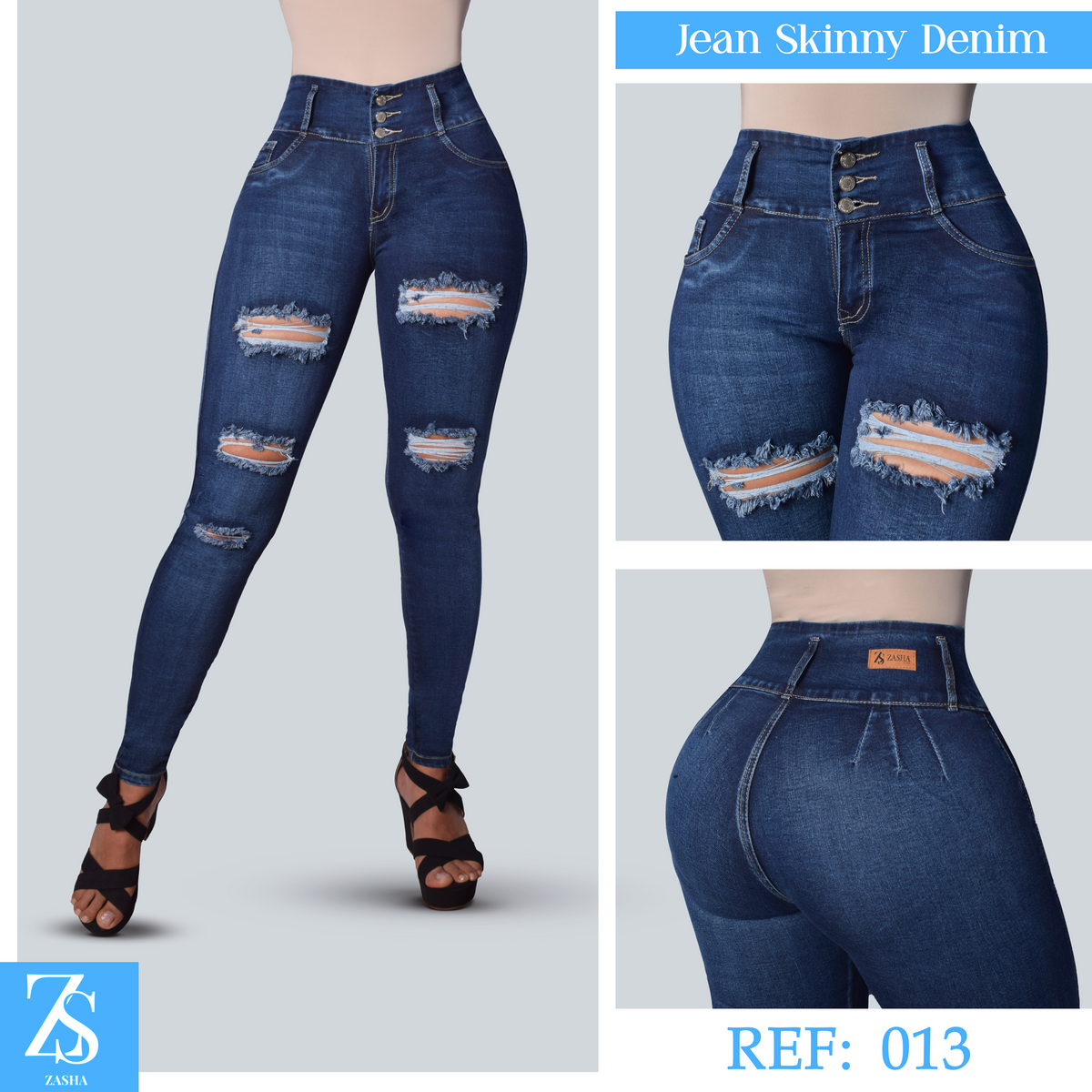 JEANS SKINNY MUJER TIRO REF: 013
