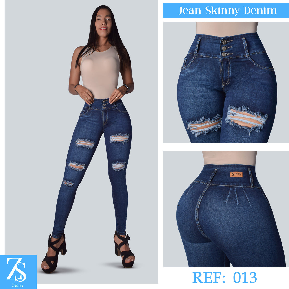 JEANS SKINNY MUJER TIRO REF: 013