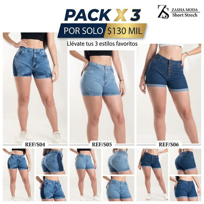Pack x 3 short