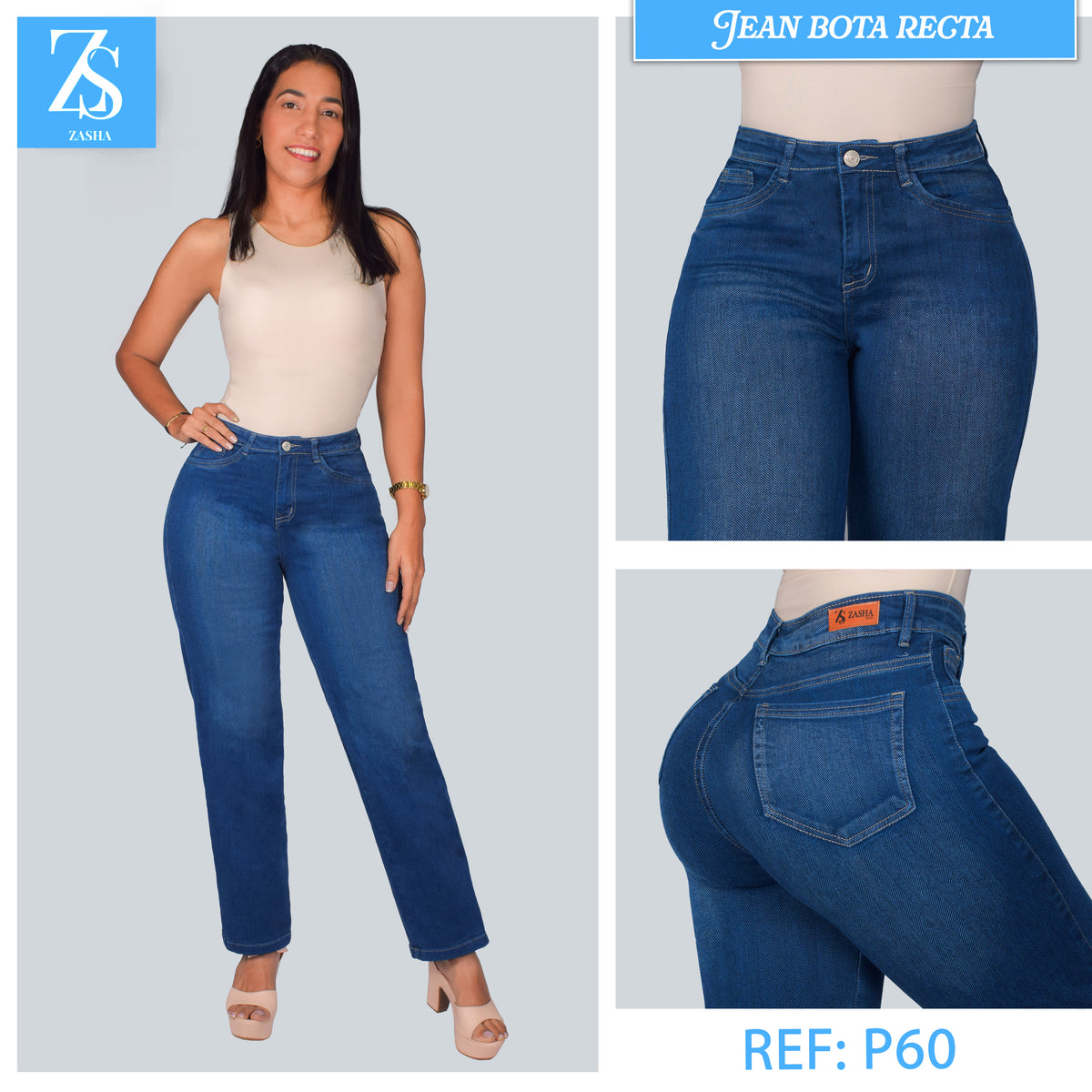 REF: P60  BOTA RECTA AZUL MEDIO